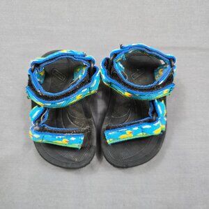 Teva Kids Hurricane 2 Toddler Blue Duck Print Sandals Size 2 & 3